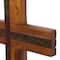 Brown Wood Rustic Cross Sculpture, 18" x 10" x 4"